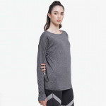 Women Charcoal Grey Sports Training T-shirt